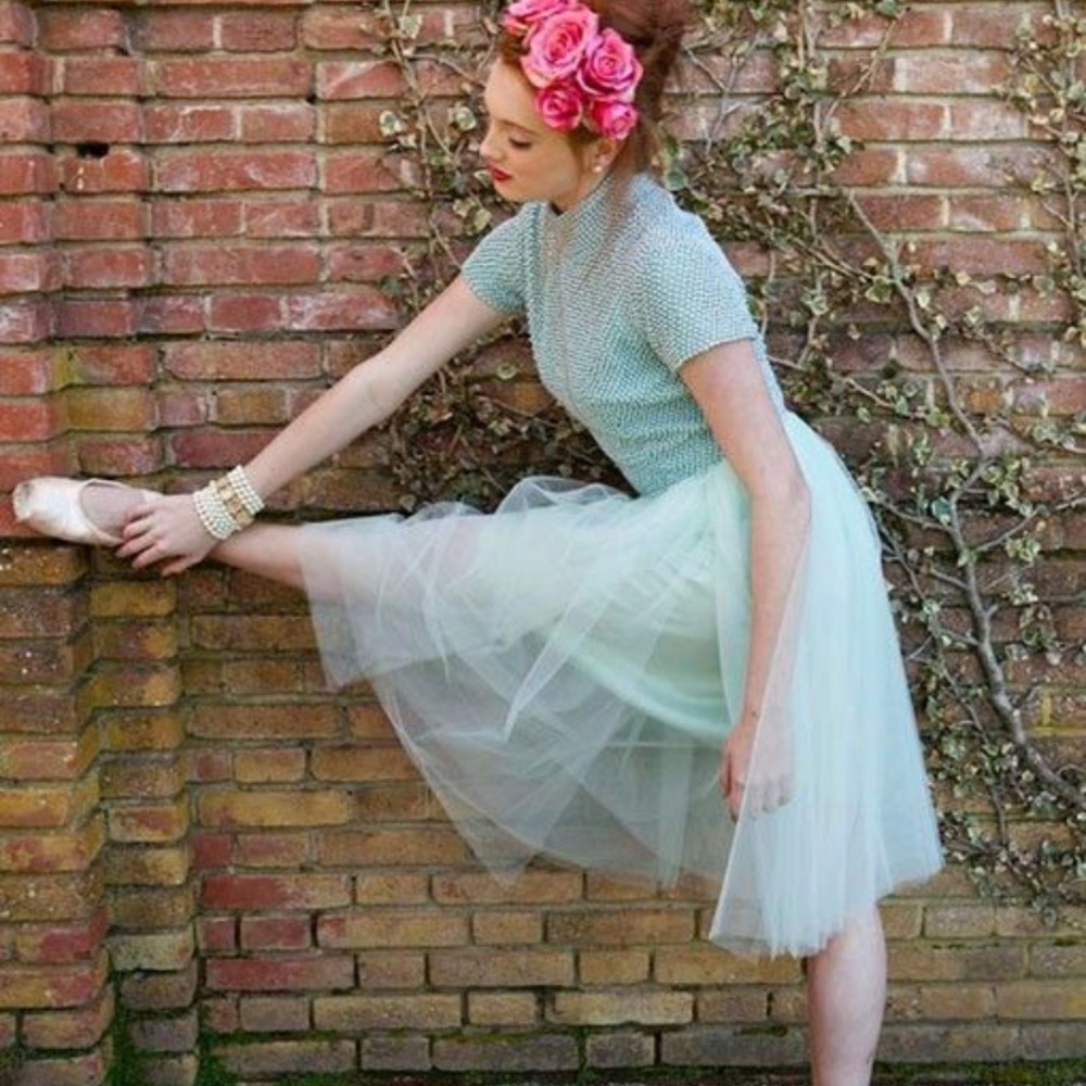 Mint Tulle Skirt